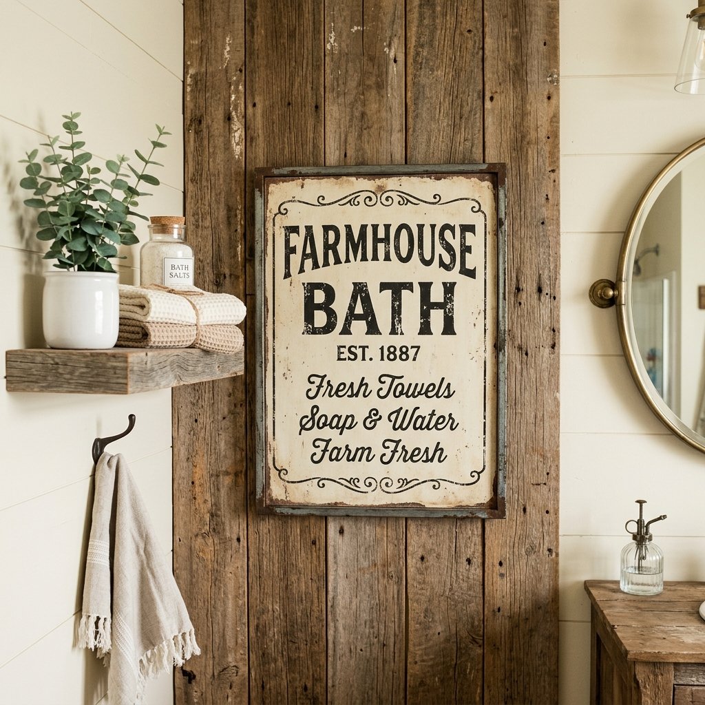 30 Bathroom Wall Decor Ideas to Elevate Every Space 17 Bathroom Wall for Farmhouse Style Ideas