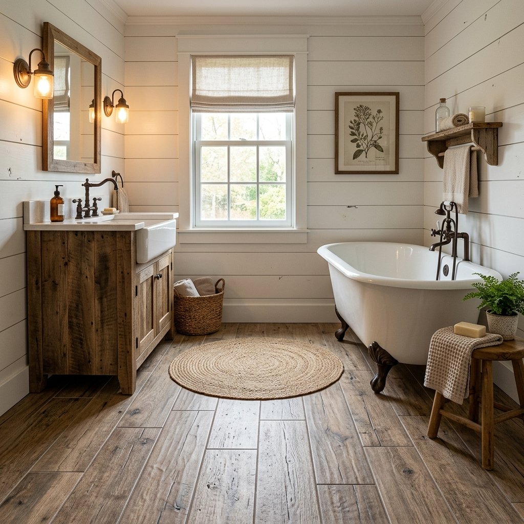 30 Bathroom Flooring Ideas That Bring Fresh Life to Any Space 4 Farmhouse Bathroom Flooring Ideas