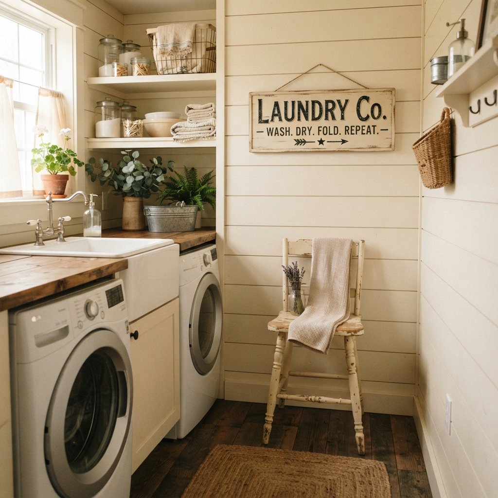 30 Tiny Laundry Room Ideas: That Prove Small Spaces Can Shine 30 Farmhouse Style Decor Tiny Laundry Room Ideas