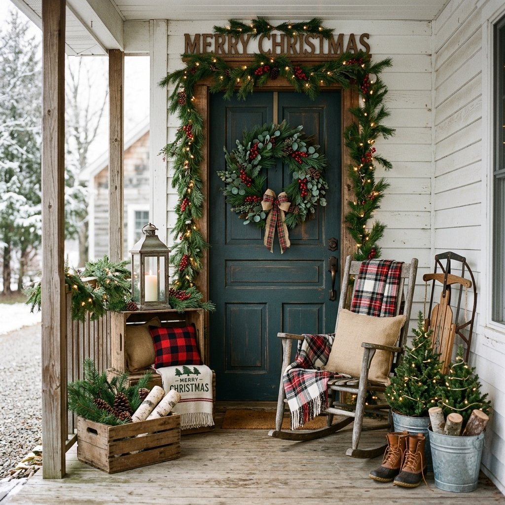 30 Modern Front Porch Christmas Decor Ideas: to Elevate Your Holiday Home 4 Farmhouse Porch Christmas Ideas