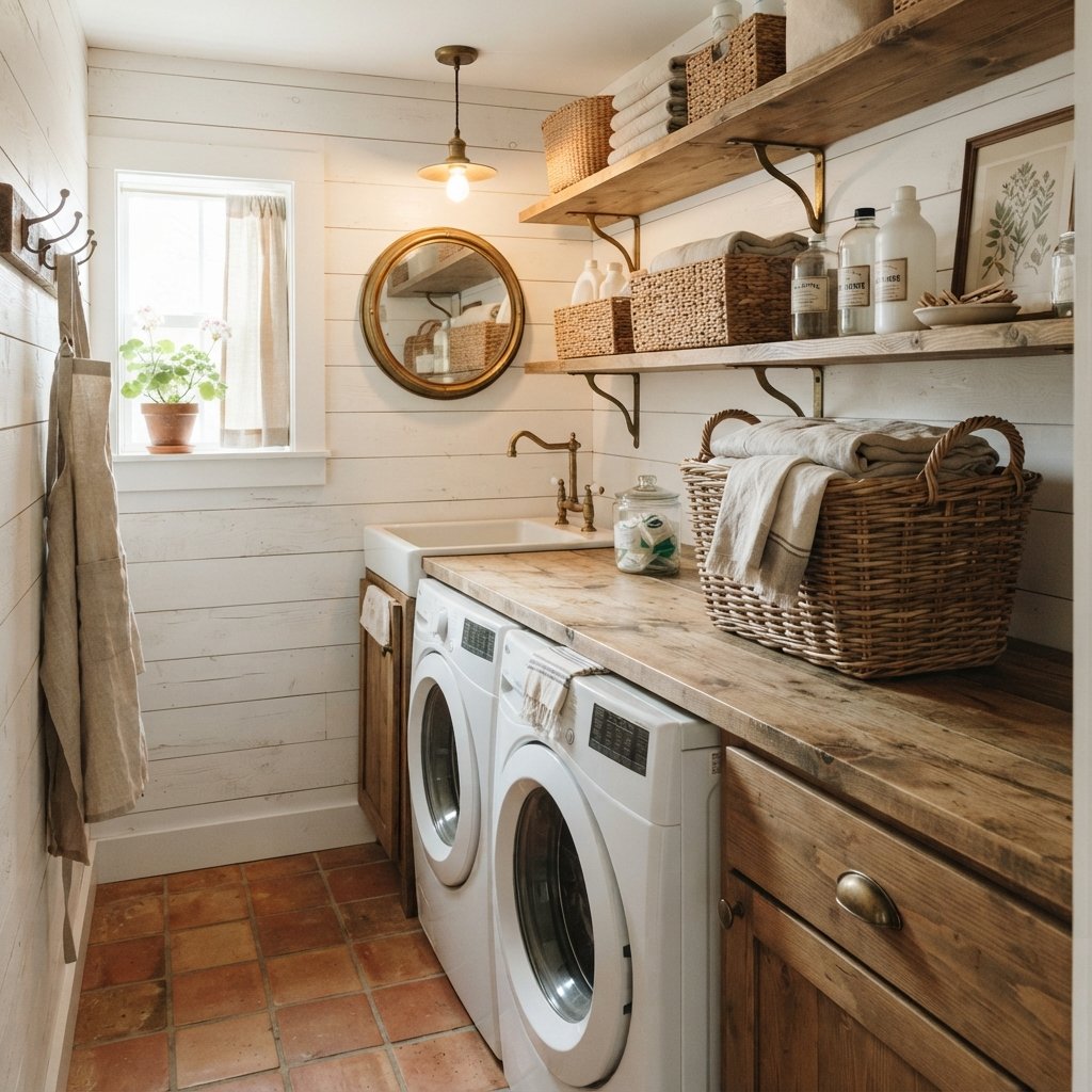 30 Tiny Laundry Room Ideas That Make Small Spaces Look Stylish & Functional 10 Farmhouse Tiny Laundry Room Ideas