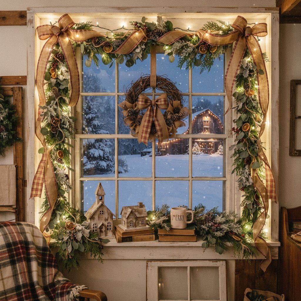 Farmhouse Window Christmas Ideas