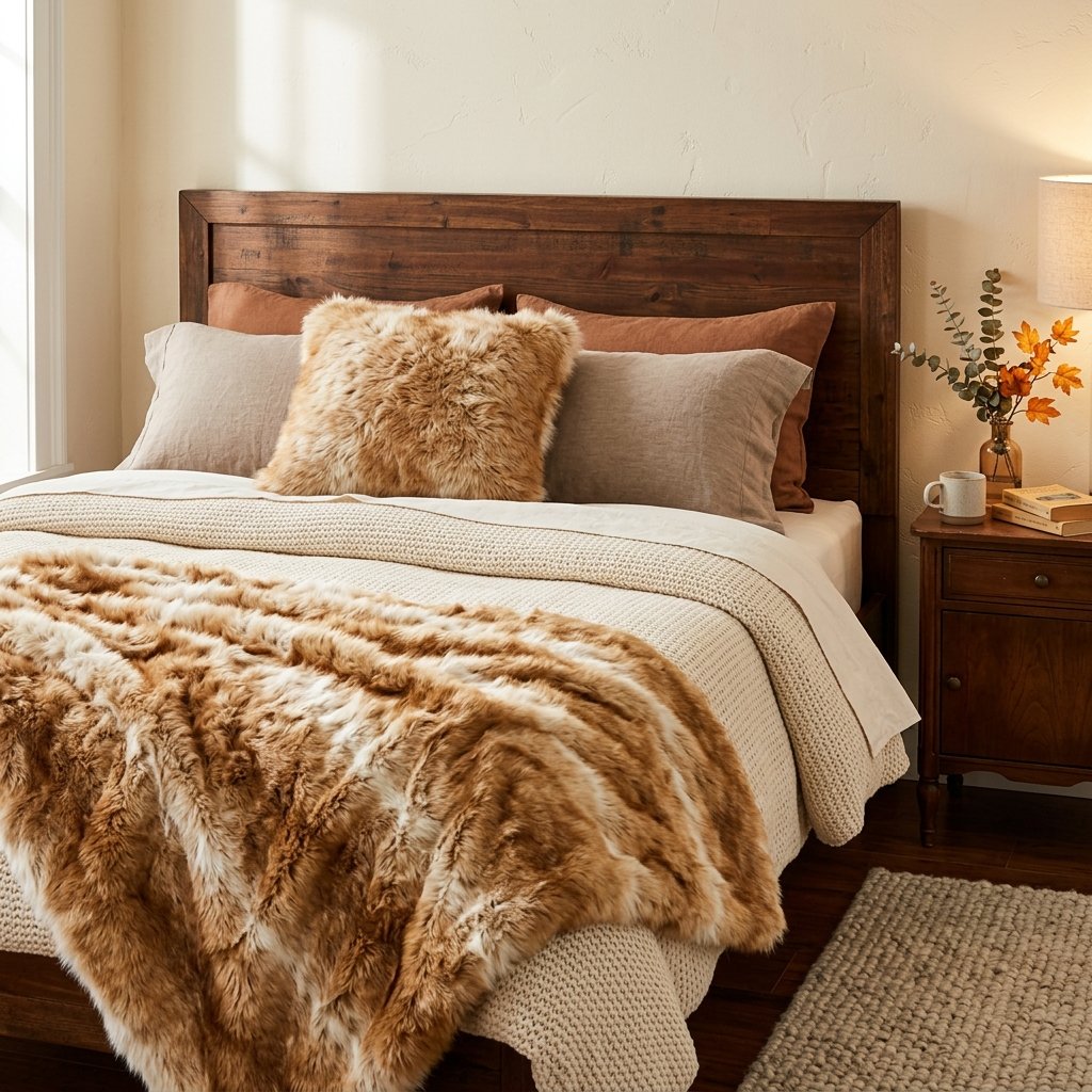 30 Gorgeous Fall Themed Bedroom Ideas: That Feel Cozy and Effortless 11 Faux Fur Accent Ideas