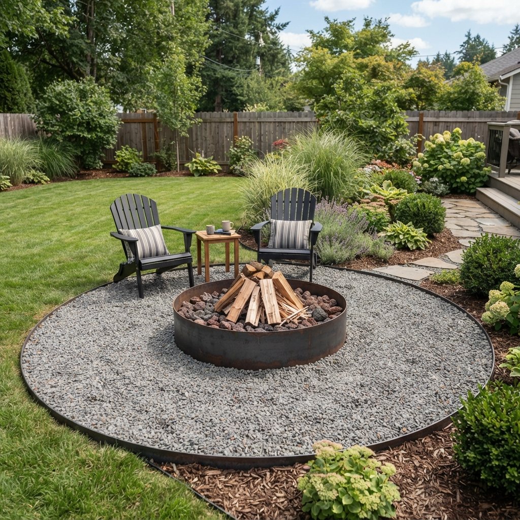 30 Backyard Fire Pit Ideas to Transform Your Outdoor Space 26 Fire Pit Ring with Gravel Border Idea