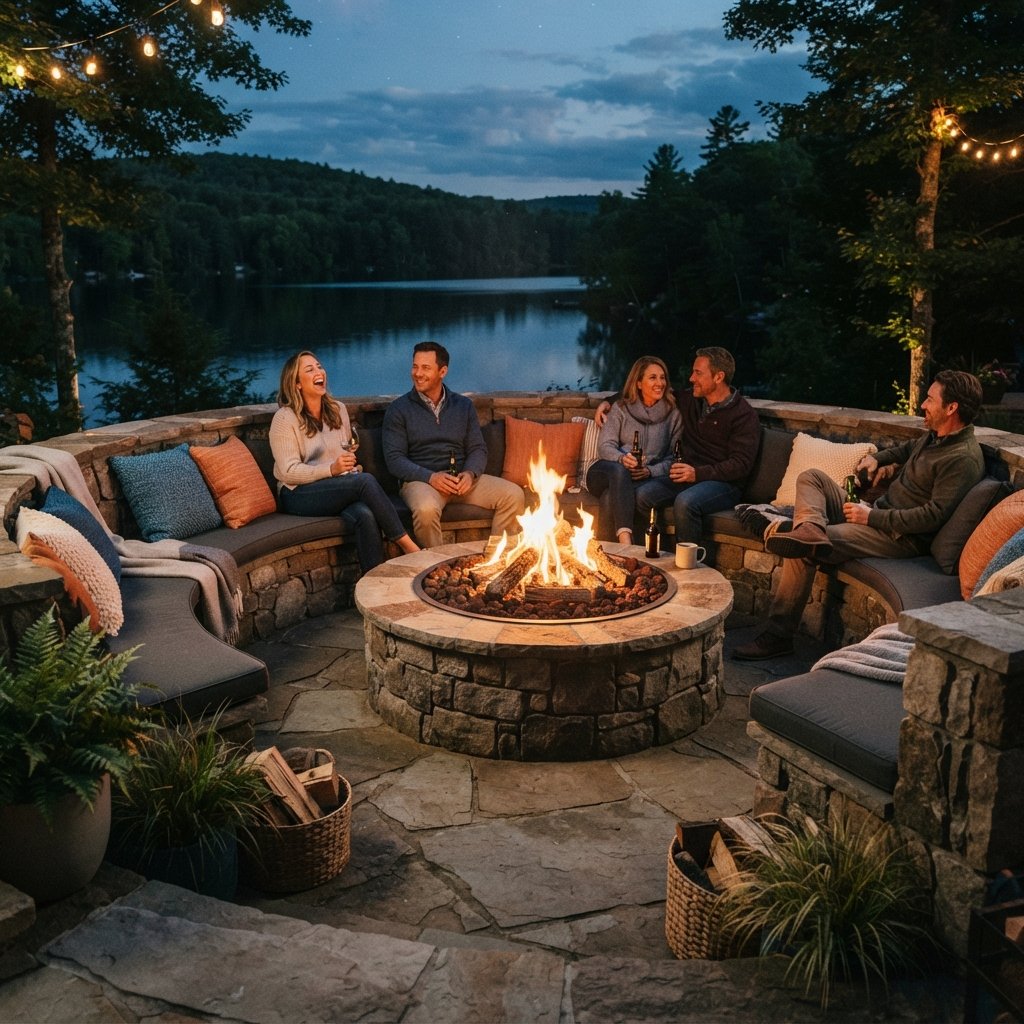 30 Backyard Fire Pit Ideas to Transform Your Outdoor Space 6 Fire Pit with Built In Bench Idea