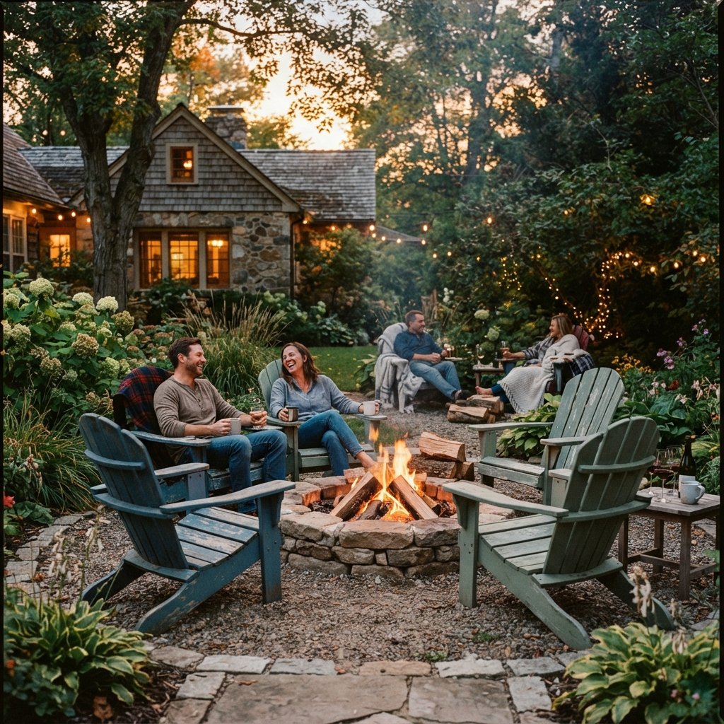 30 Backyard Fire Pit Ideas to Transform Your Outdoor Space 20 Fire Pit with Adirondack Chairs Idea