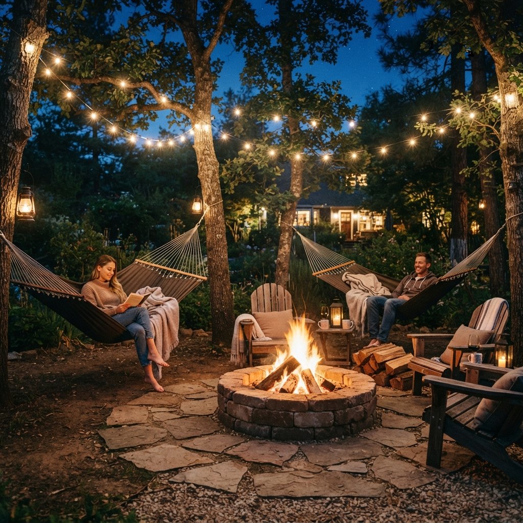 30 Backyard Fire Pit Ideas to Transform Your Outdoor Space 18 Fire Pit with Hammocks Idea