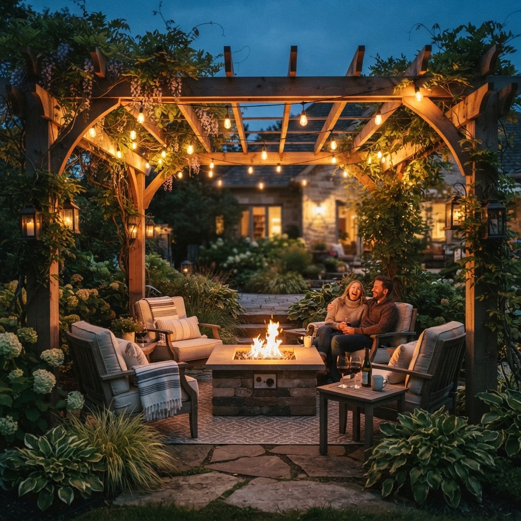 30 Backyard Fire Pit Ideas to Transform Your Outdoor Space 9 Fire Pit with Pergola Idea