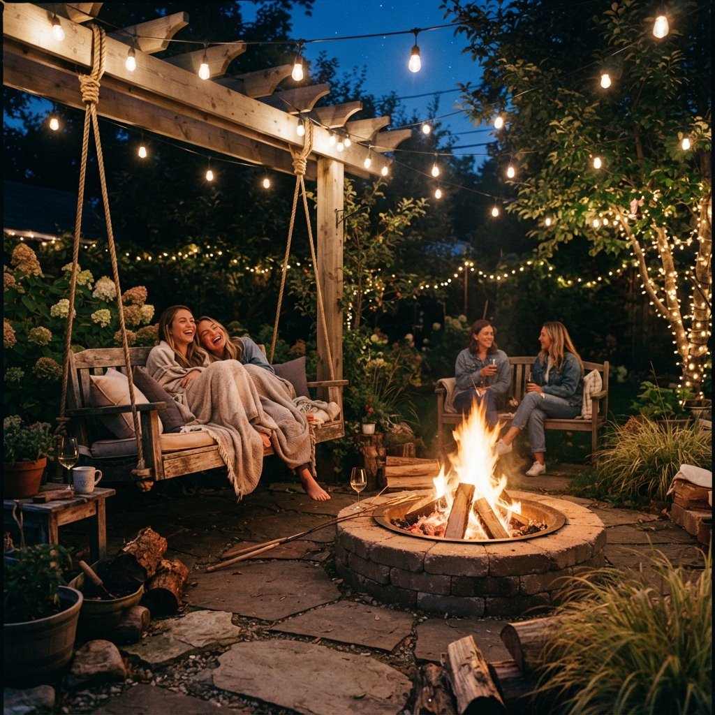 30 Backyard Fire Pit Ideas to Transform Your Outdoor Space 27 Fire Pit with Swinging Bench Idea