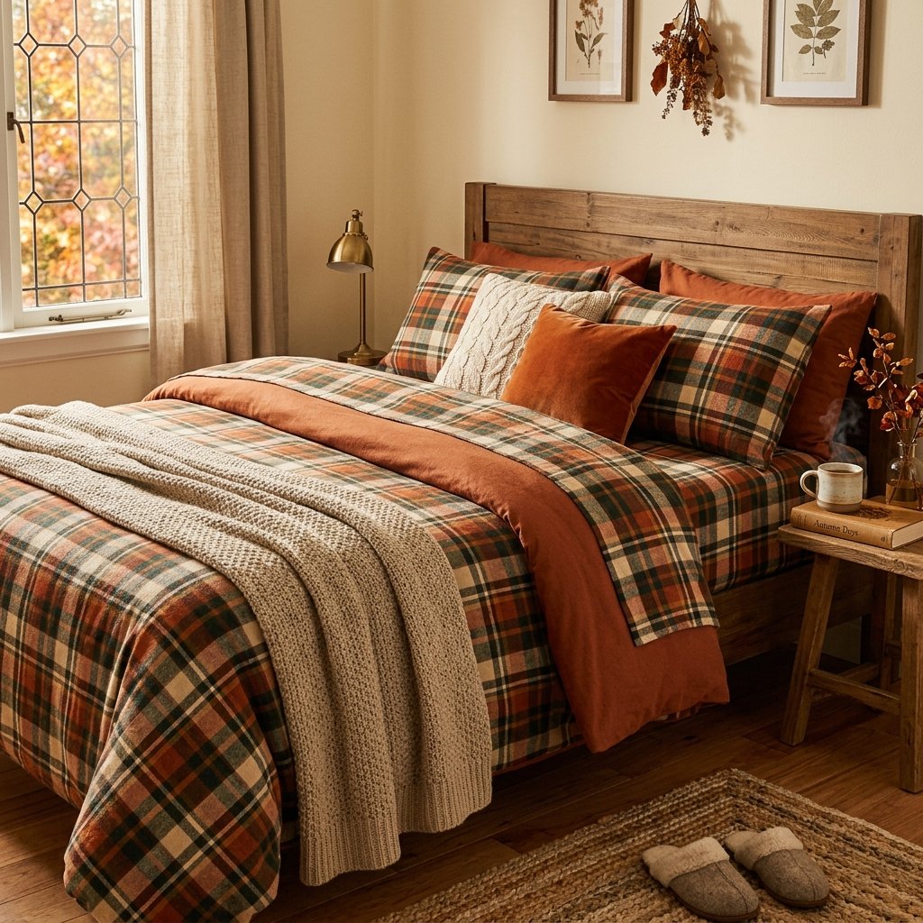 30 Gorgeous Fall Themed Bedroom Ideas: That Feel Cozy and Effortless 8 Flannel Sheet Ideas