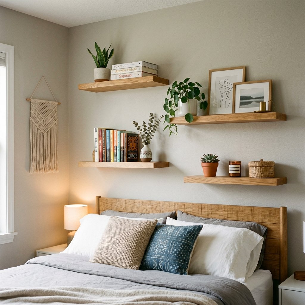 30 Ikea Bedroom Ideas for a Modern, Minimalist and Functional Room 17 Floating Shelf Bedroom Ikea Bedroom Ideas