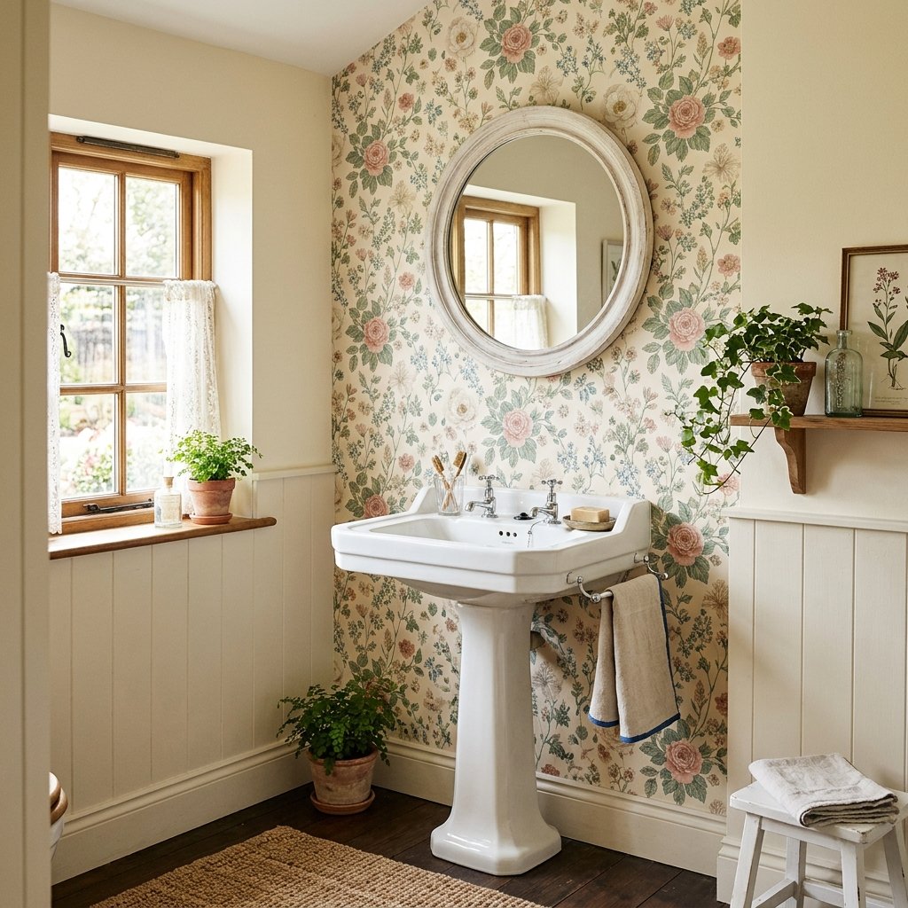 30 Cute Bathroom Ideas to Create a Cozy and Stylish Space 4 Floral Wallpaper Ideas