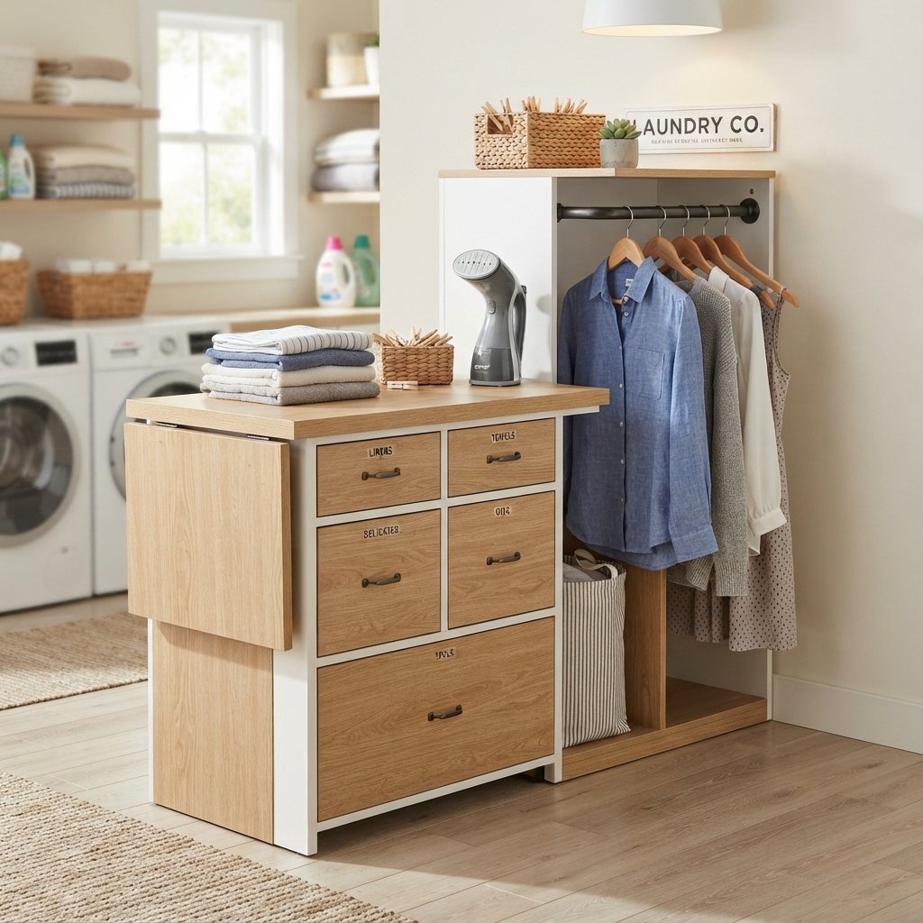 30 Tiny Laundry Room Ideas: That Prove Small Spaces Can Shine 31 Multi Purpose Folding Station Tiny Laundry Room Ideas