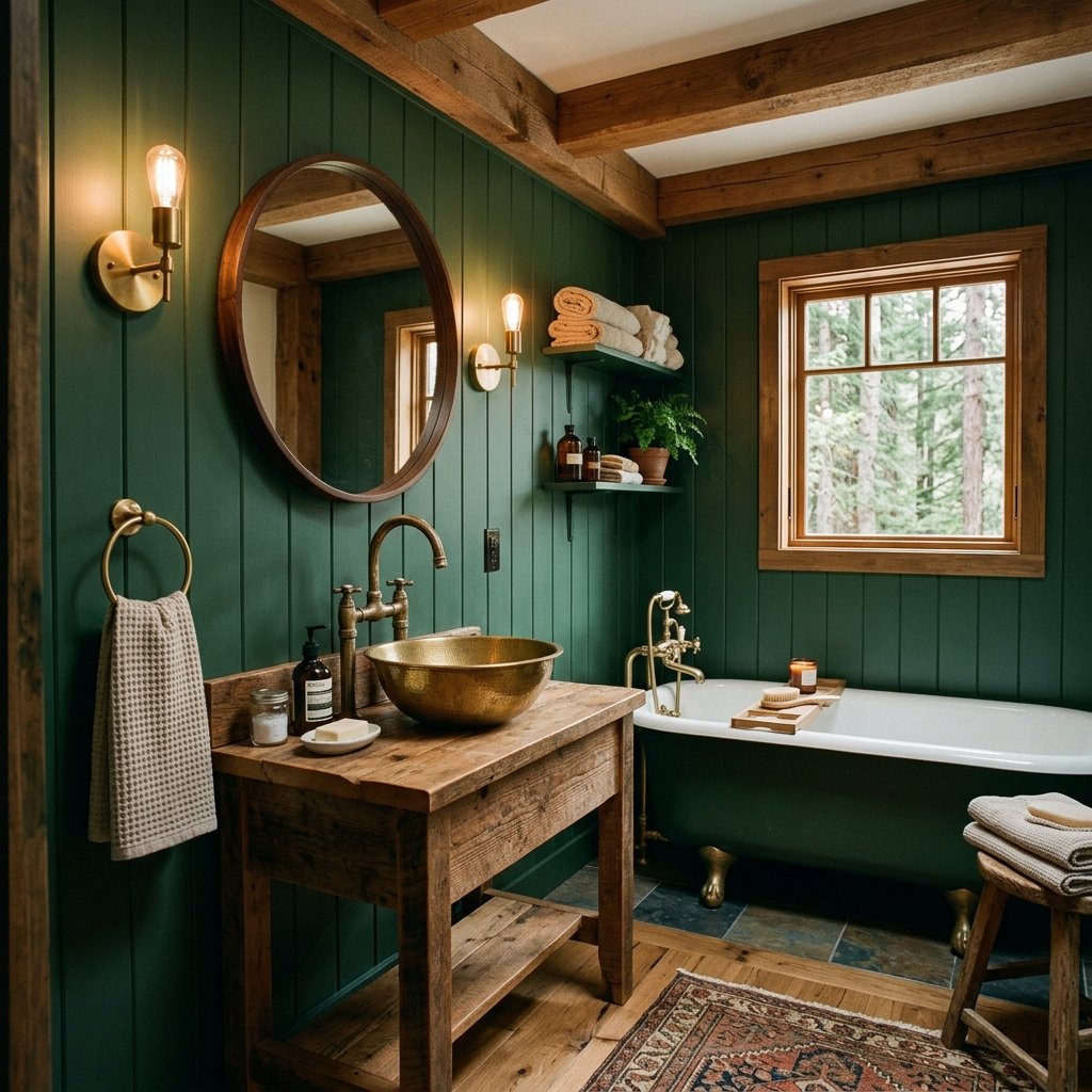 30 Green Bathroom Ideas That Bring Calm and Character to Any Space 7 Forest Green Bathroom Ideas