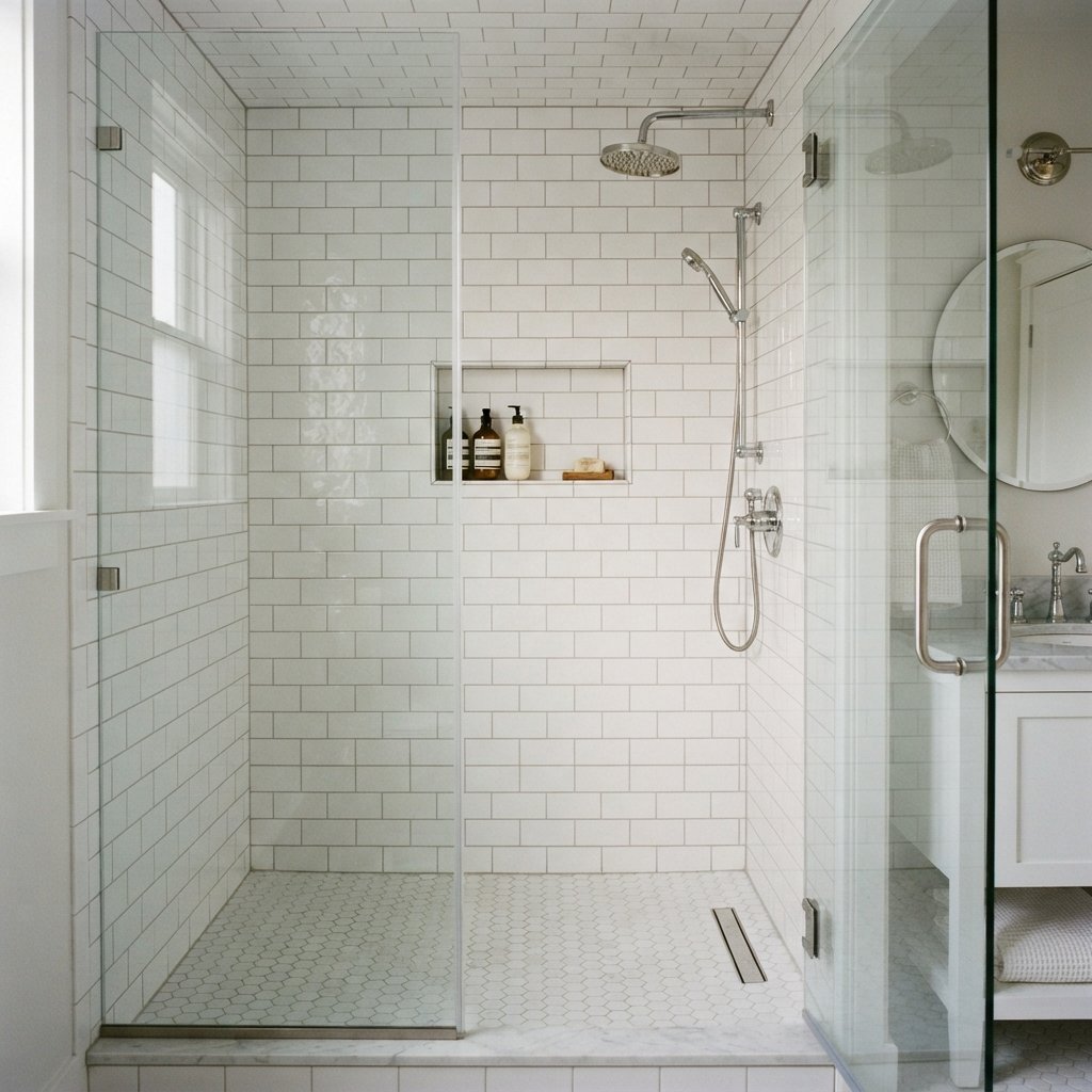 30 Stunning White Bathroom Ideas That Create a Bright & Luxurious Space 22 White Bathroom Shower Ideas