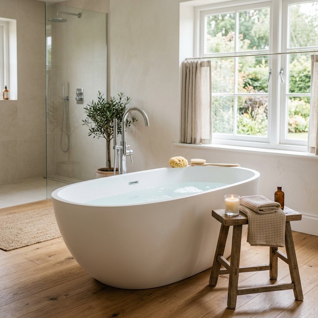 30 Luxury Spa Bathroom Ideas for the Ultimate Self Care Experience 2 Freestanding Soaking Tub Ideas