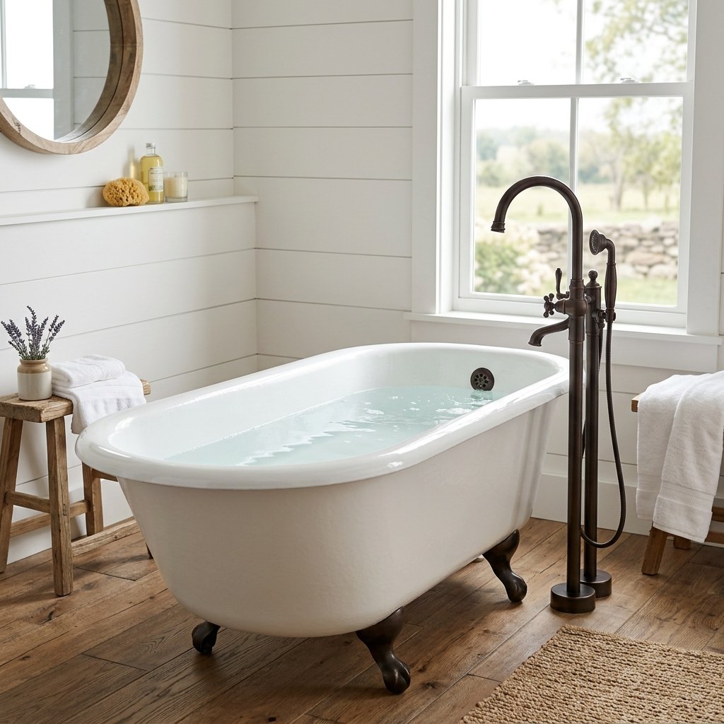 30 Stunning Farmhouse Bathroom Ideas to Create a Cozy Luxury Retreat 22 Freestanding Tub Ideas