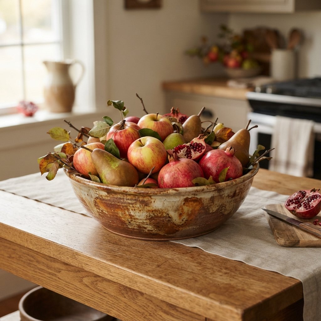 30 Fall Kitchen Island Decor Ideas: To Warm Up Your Home This Season 8 Harvest Fruit Bowl Fall Kitchen Island Decor
