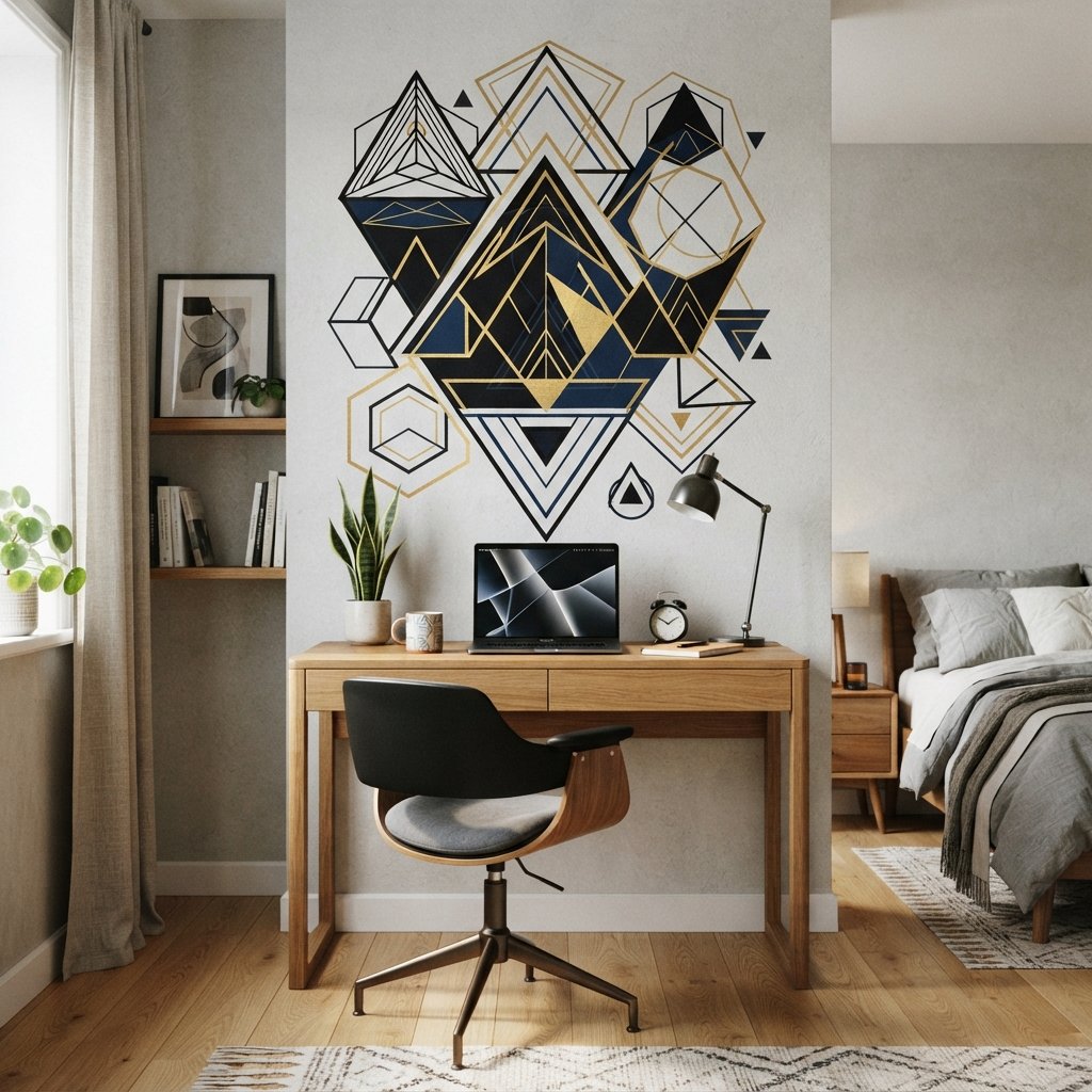 30 Wall Decor Ideas for Bedroom: Dreamy Looks to Save Now 30 Geometric Wall Decor Ideas