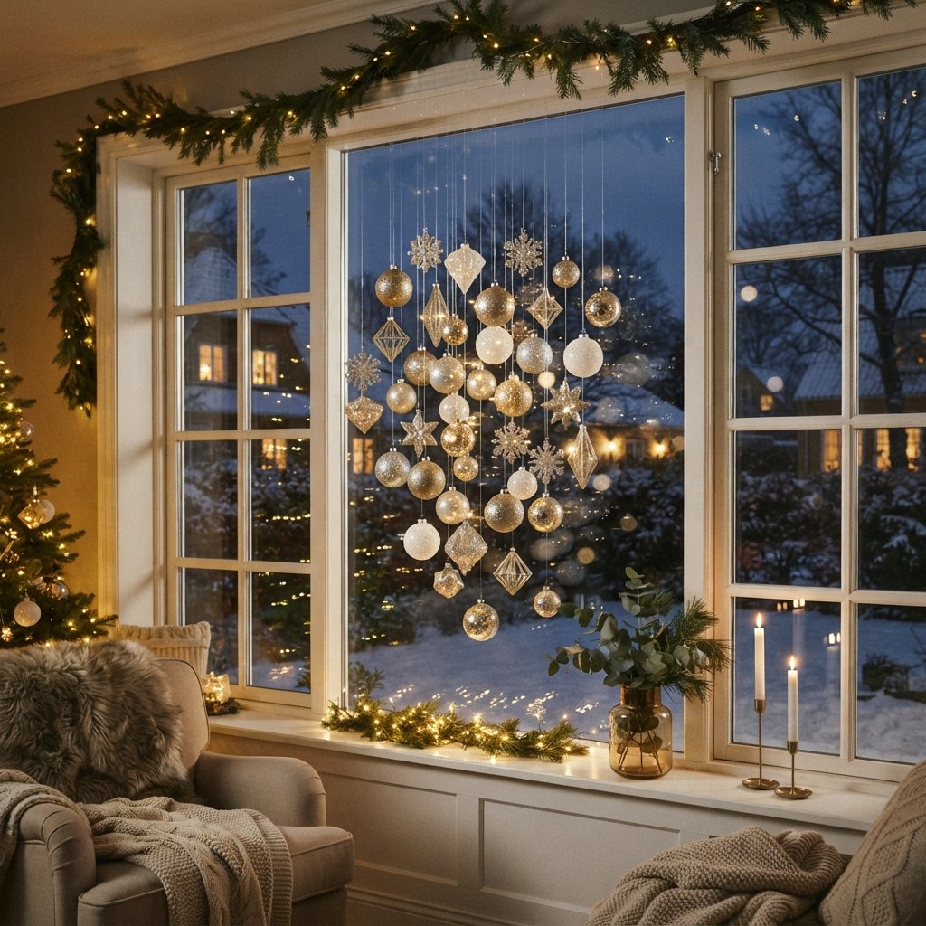 Glitter Ornament Window Ideas