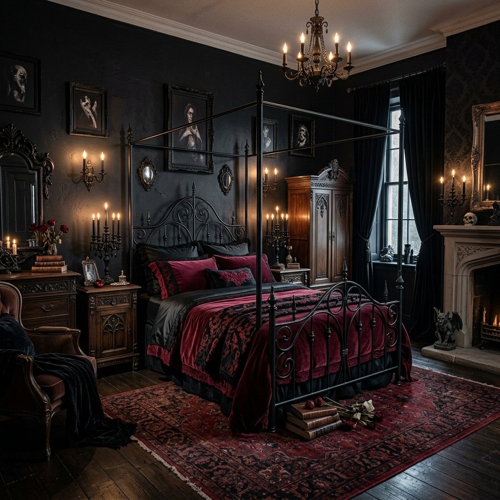 30 Black Bedroom Ideas That Look Expensive Without Breaking the Budget 12 Gothic Black Bedroom Ideas
