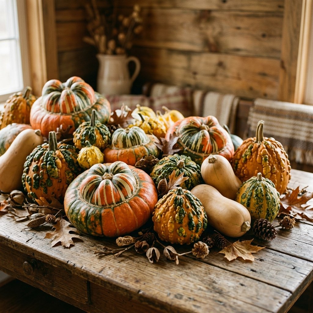30 Fall Kitchen Table Decor Ideas: You'll Want to Copy 23 Gourd and Squash Display Ideas