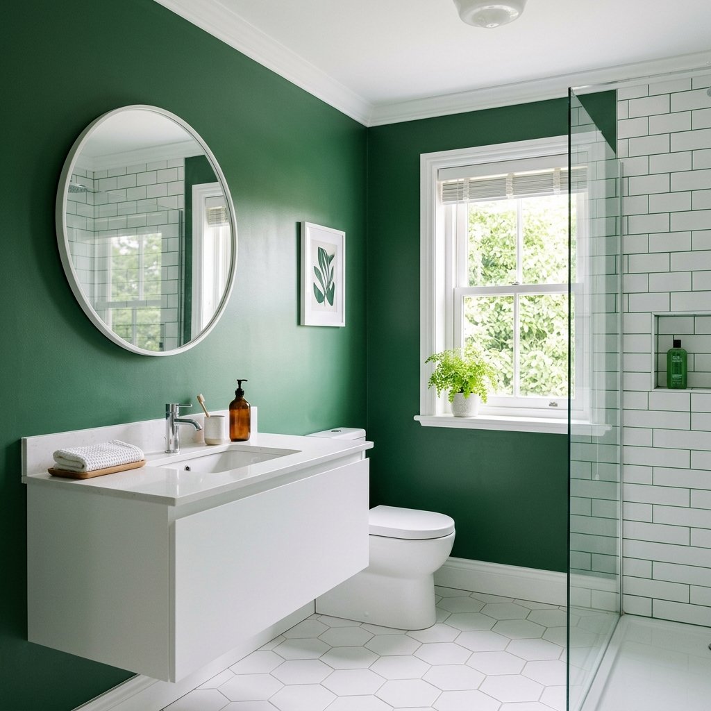 30 Green Bathroom Ideas That Bring Calm and Character to Any Space 17 Green Bathroom Wall Ideas
