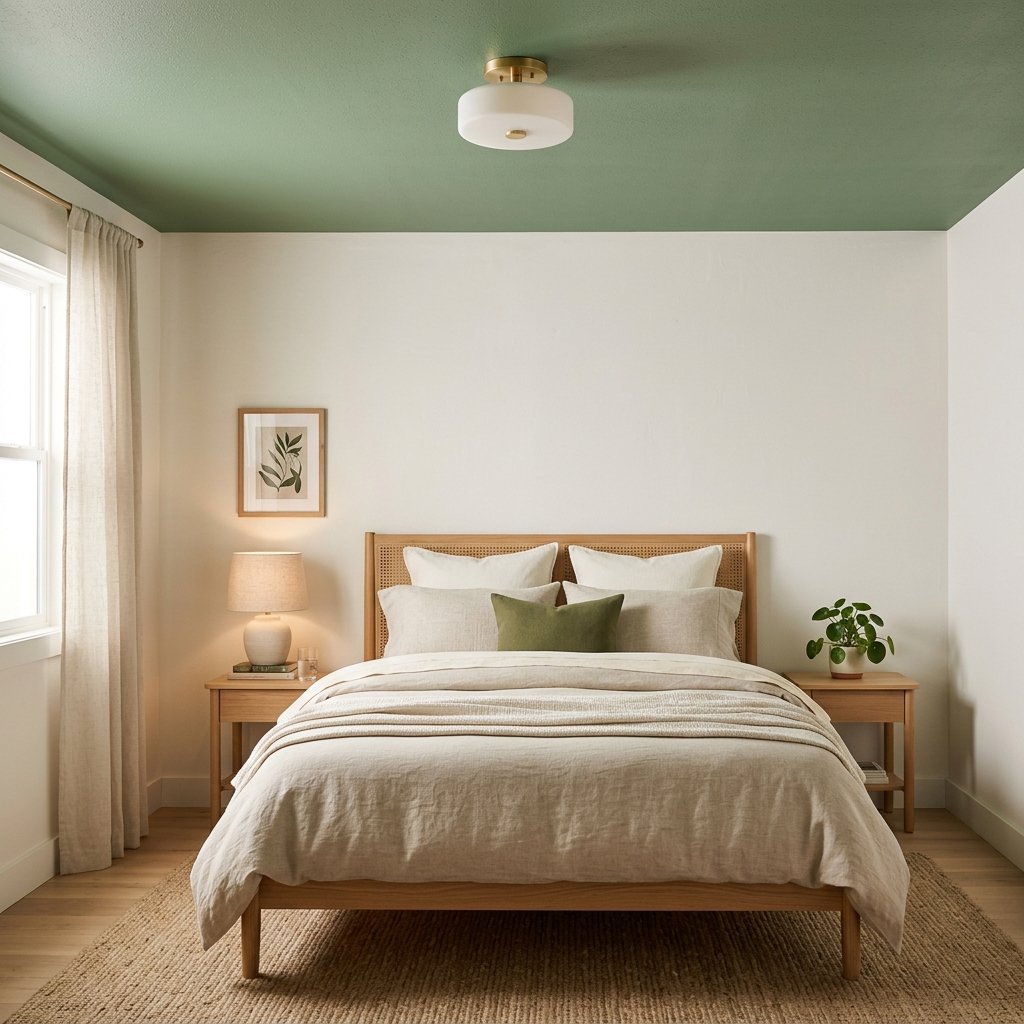30 Green Bedroom Ideas That Bring Calm and Character 23 Green Bedroom Ceiling Ideas