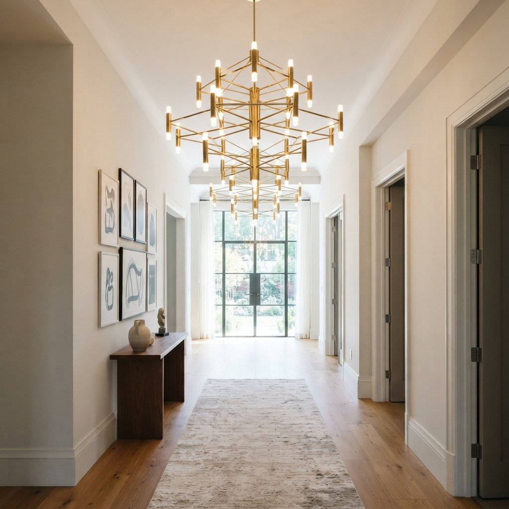 30 Beautiful Upstairs Hallway Ideas: To Transform Your Home Space 3 Statement Lighting Upstairs Hallway Ideas