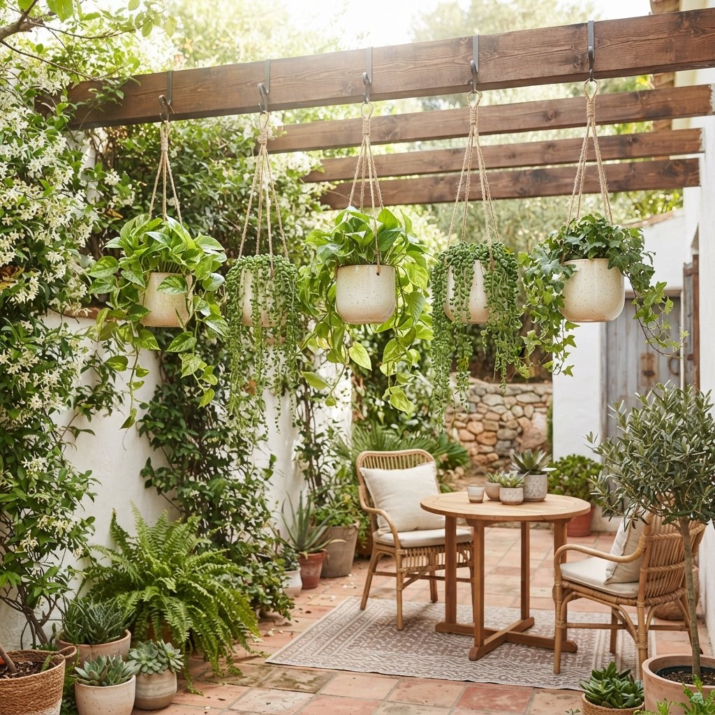 Hanging Planter Small Patio Decorating Ideas