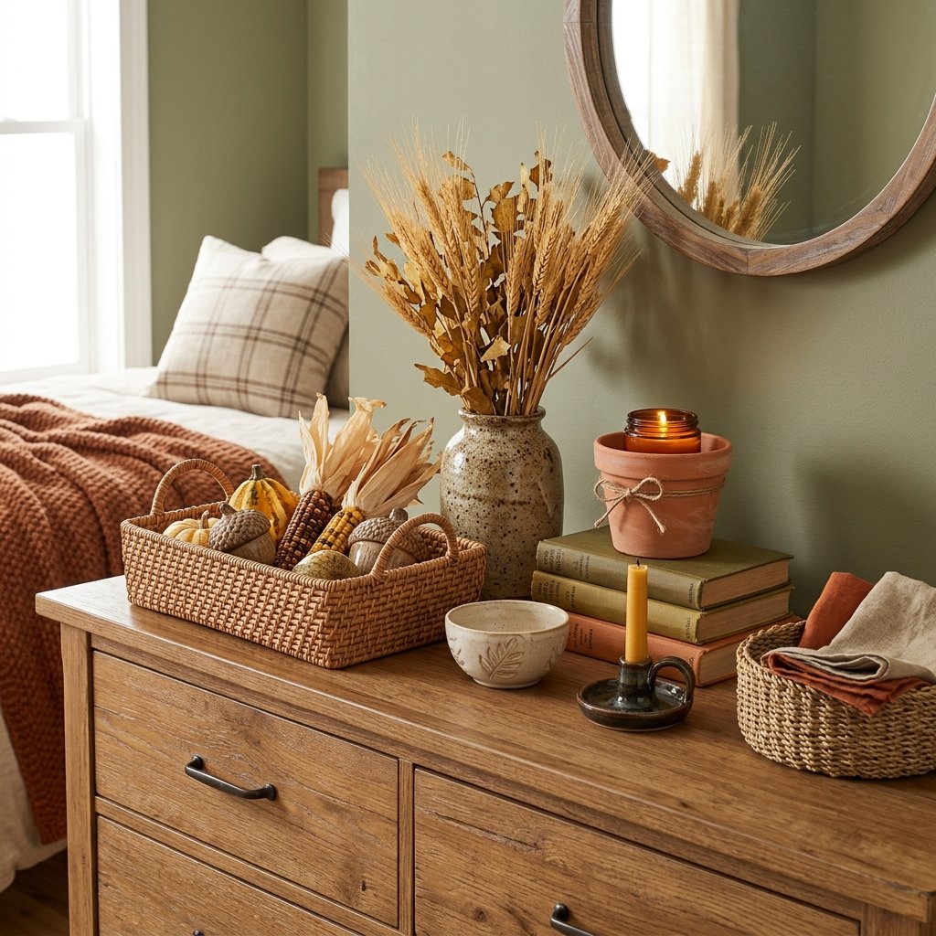 30 Aesthetic Fall Bedroom Ideas for a Cozy Autumn Vibe 15 Harvest Themed Accent Ideas