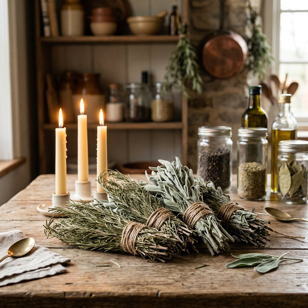 30 Fall Kitchen Table Decor Ideas: You'll Want to Copy 24 Herb Bundle Centerpiece Ideas