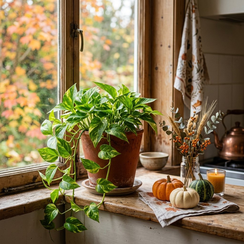 30 Fall Kitchen Window Decor Ideas That Feel Cozy & Bright 23 Fall Kitchen Window Decor Plant Ideas