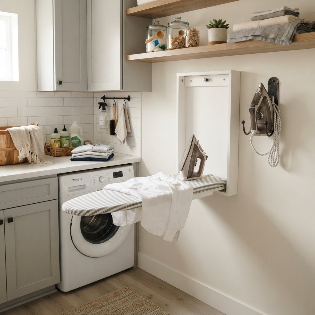 30 Tiny Laundry Room Ideas That Make Small Spaces Look Stylish & Functional 28 Ironing Station Laundry Room Ideas