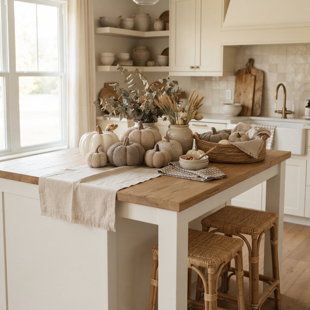 30 Fall Kitchen Island Decor Ideas: To Warm Up Your Home This Season 14 Neutral Tone Decor Ideas
