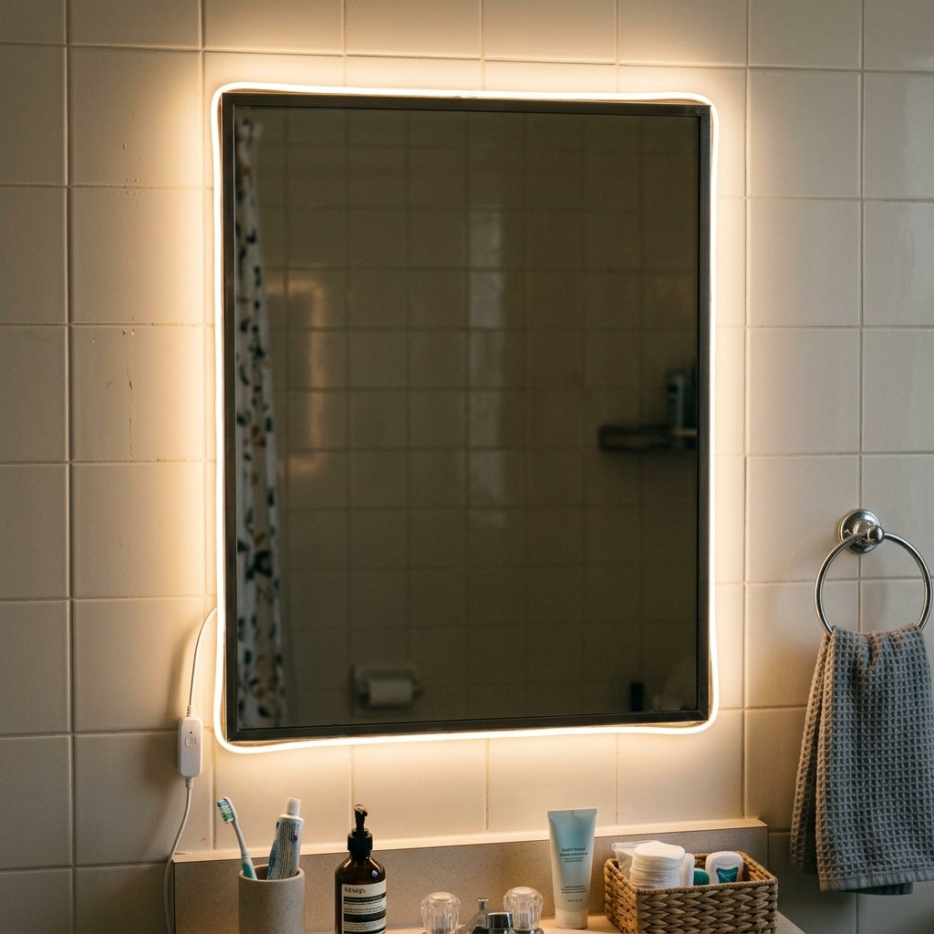 30 Dorm Bathroom Ideas to Make Shared Spaces Feel Like Home 20 Dorm Bathroom LED Lighting Ideas