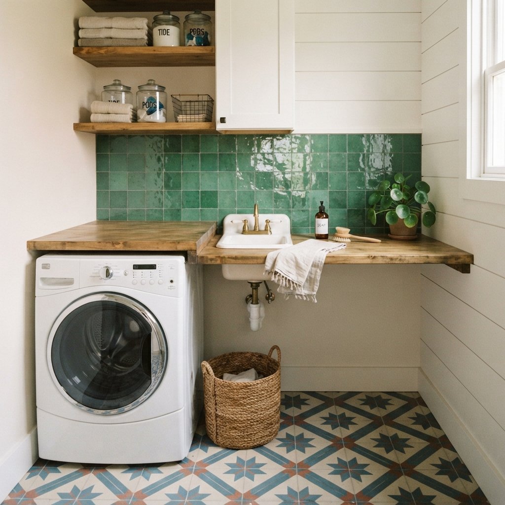 30 Tiny Laundry Room Ideas That Make Small Spaces Look Stylish & Functional 23 Laundry Room Tile Ideas