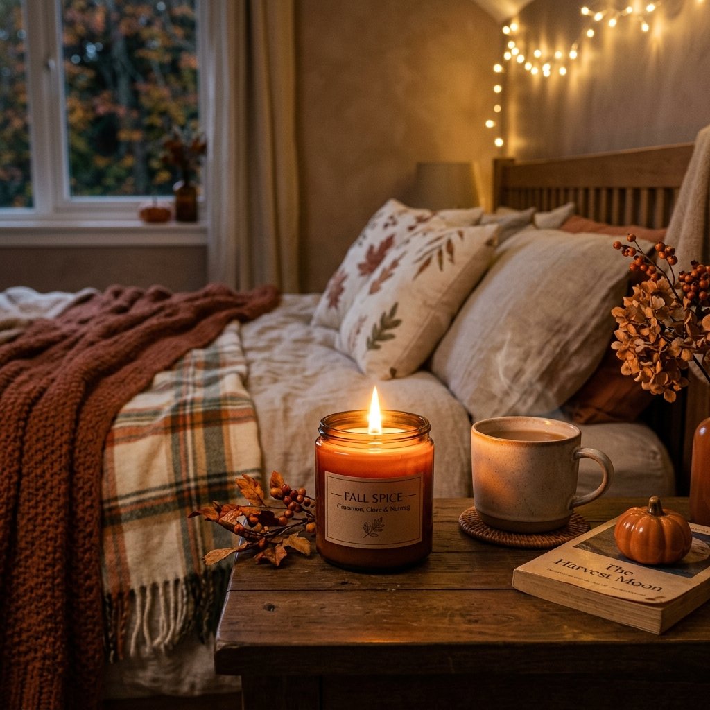 30 Cozy Fall Bedroom Ideas You'll Be Obsessed With This Autumn 18 Fall Scented Candle Idea