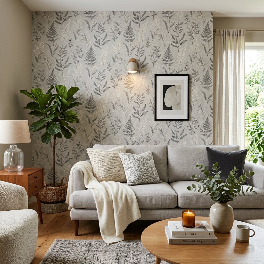 30 Grey Living Room Ideas That Make Any Space Look Luxurious 27 Wallpaper Grey Living Room Ideas