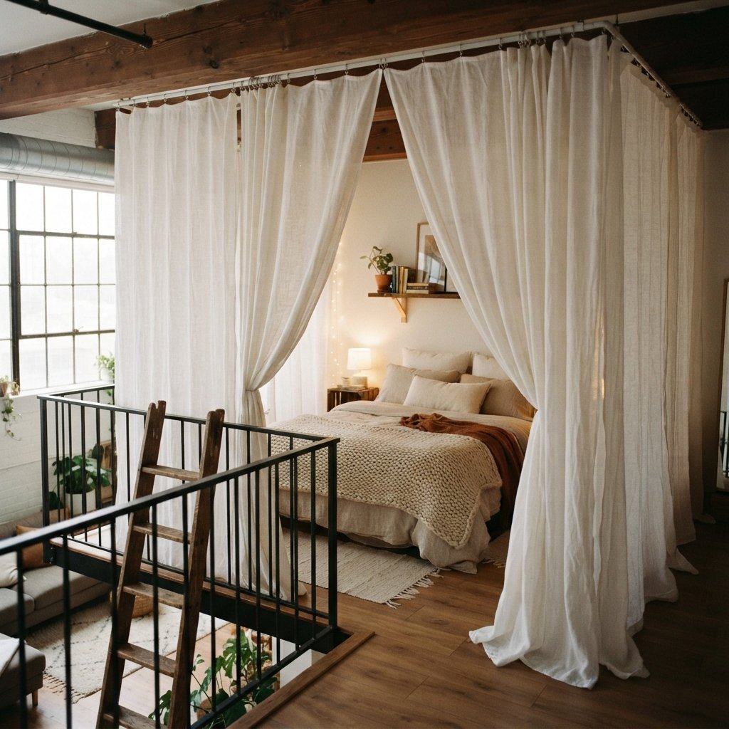 30 Loft Bedroom Ideas Creative Ways to Design Your Dream Space 25 Loft Bedroom Idea With Curtains for Privacy