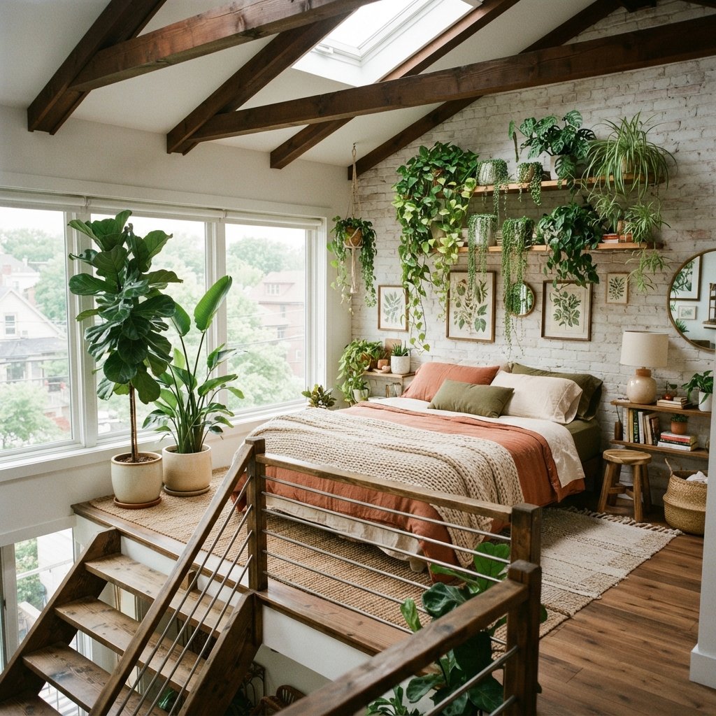 30 Loft Bedroom Ideas Creative Ways to Design Your Dream Space 27 Loft Bedroom With Plants and Greenery Ideas