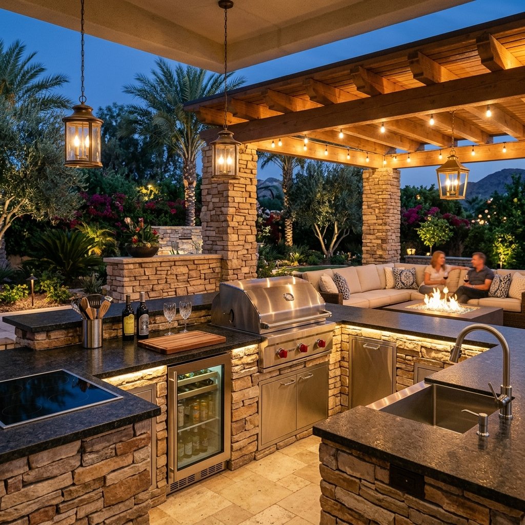 30 Smart Outdoor Kitchen Ideas for Comfortable Outdoor Cooking 29 Luxury Outdoor Kitchen Ideas