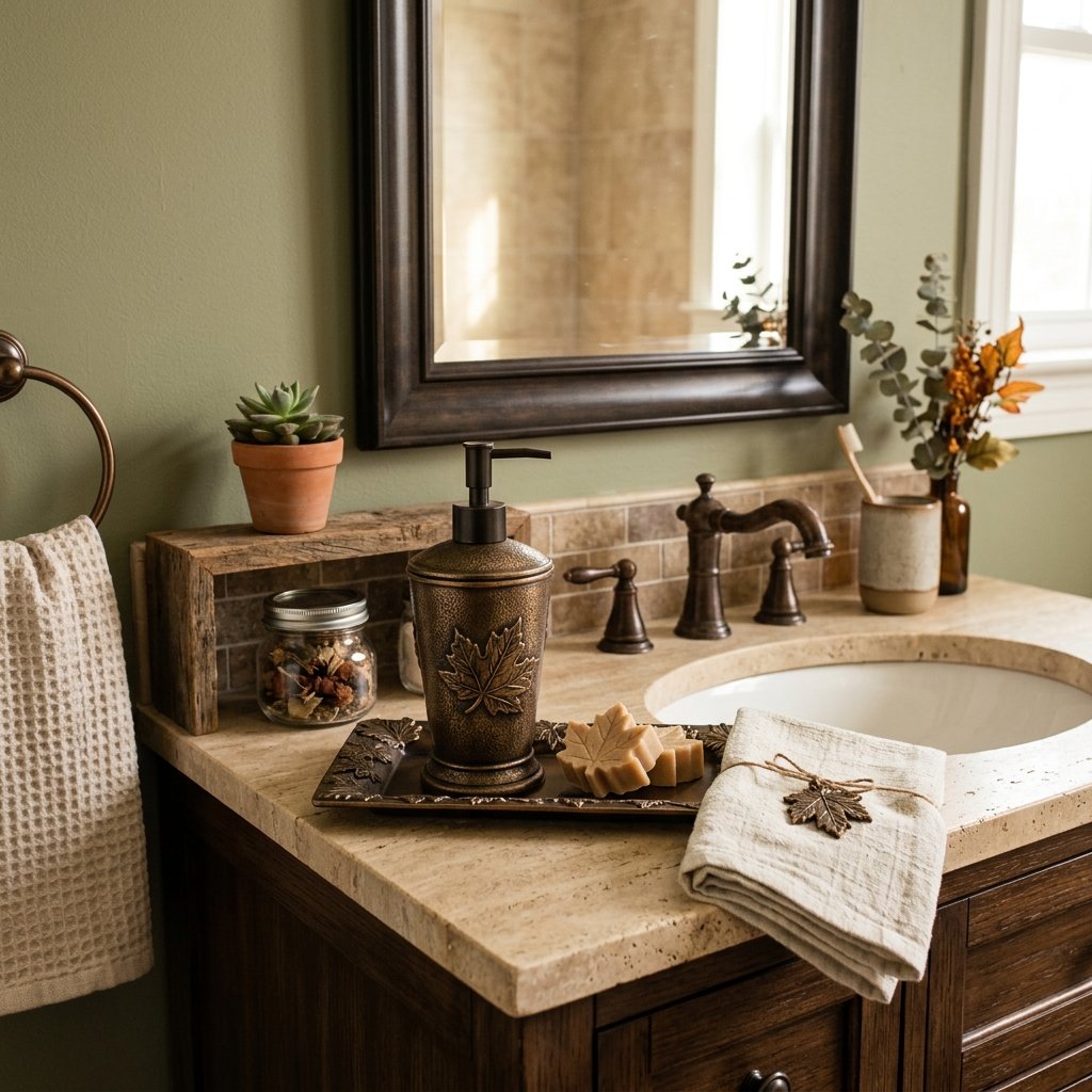 30 Fall Themed Bathroom Ideas: A Complete Guide to Cozy Autumn Style 9 Maple Leaf Bathroom Accessories