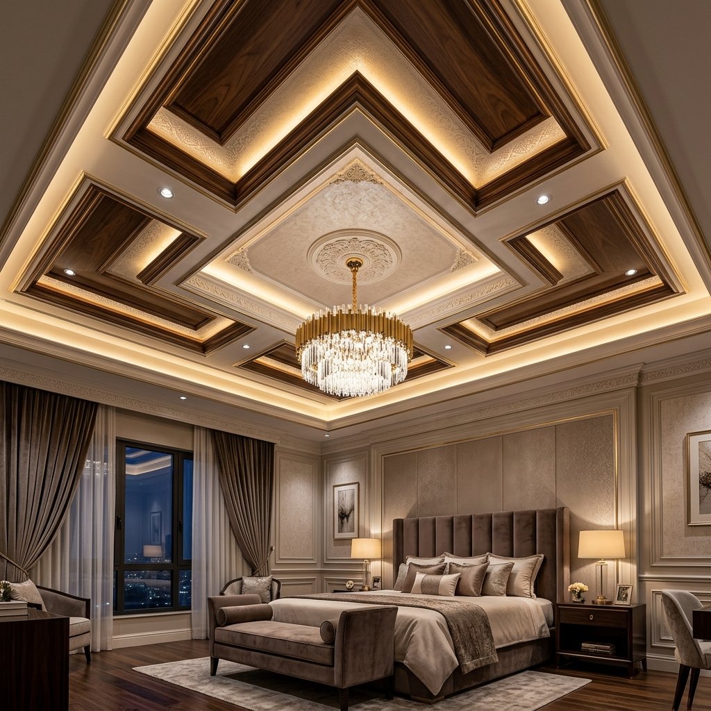 30 Bedroom Fall Ceiling Designs Ideas: for Modern and Cozy Spaces 31 Luxury Master Bedroom Ceiling Ideas