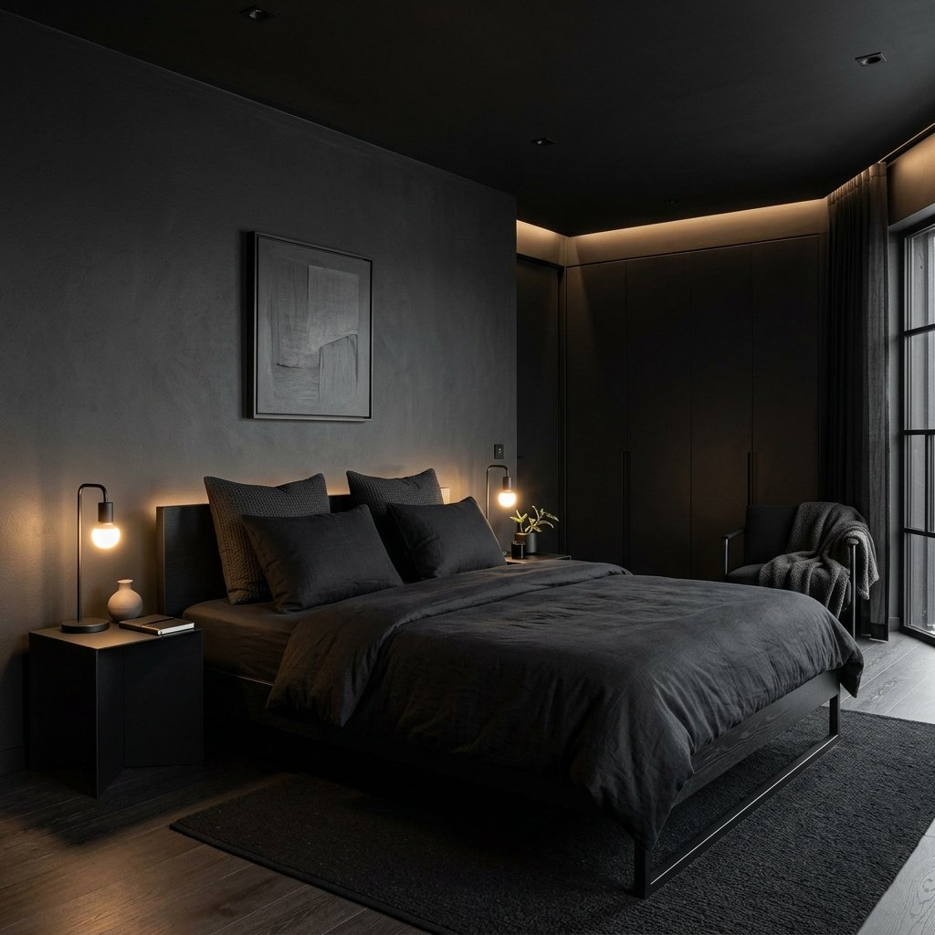 30 Black Bedroom Ideas That Look Expensive Without Breaking the Budget 6 Matte Black Bedroom Ideas