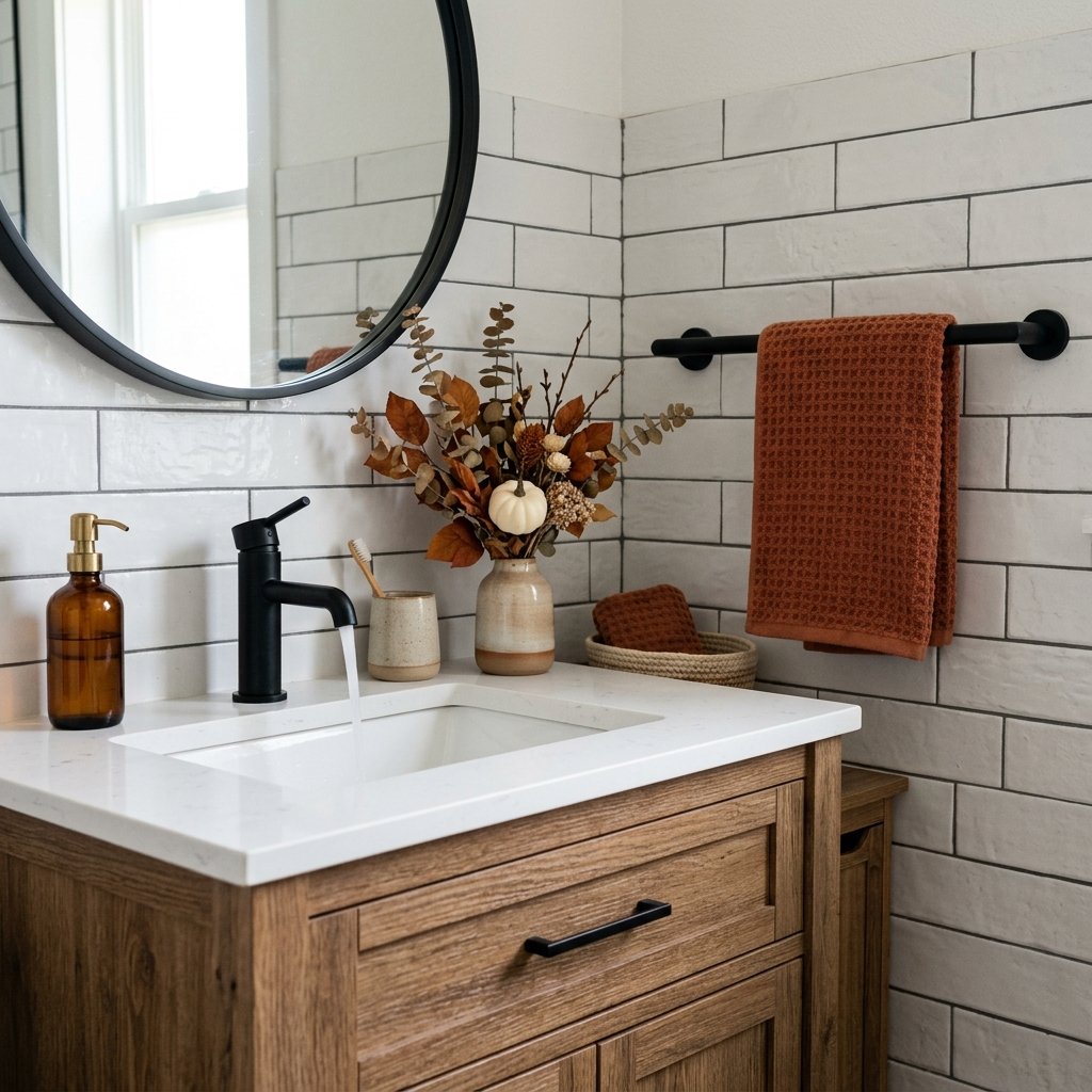 30 Fall Bathroom Decor Ideas Small Bathroom, Big Fall Vibes 24 Matte Black Fixture Ideas