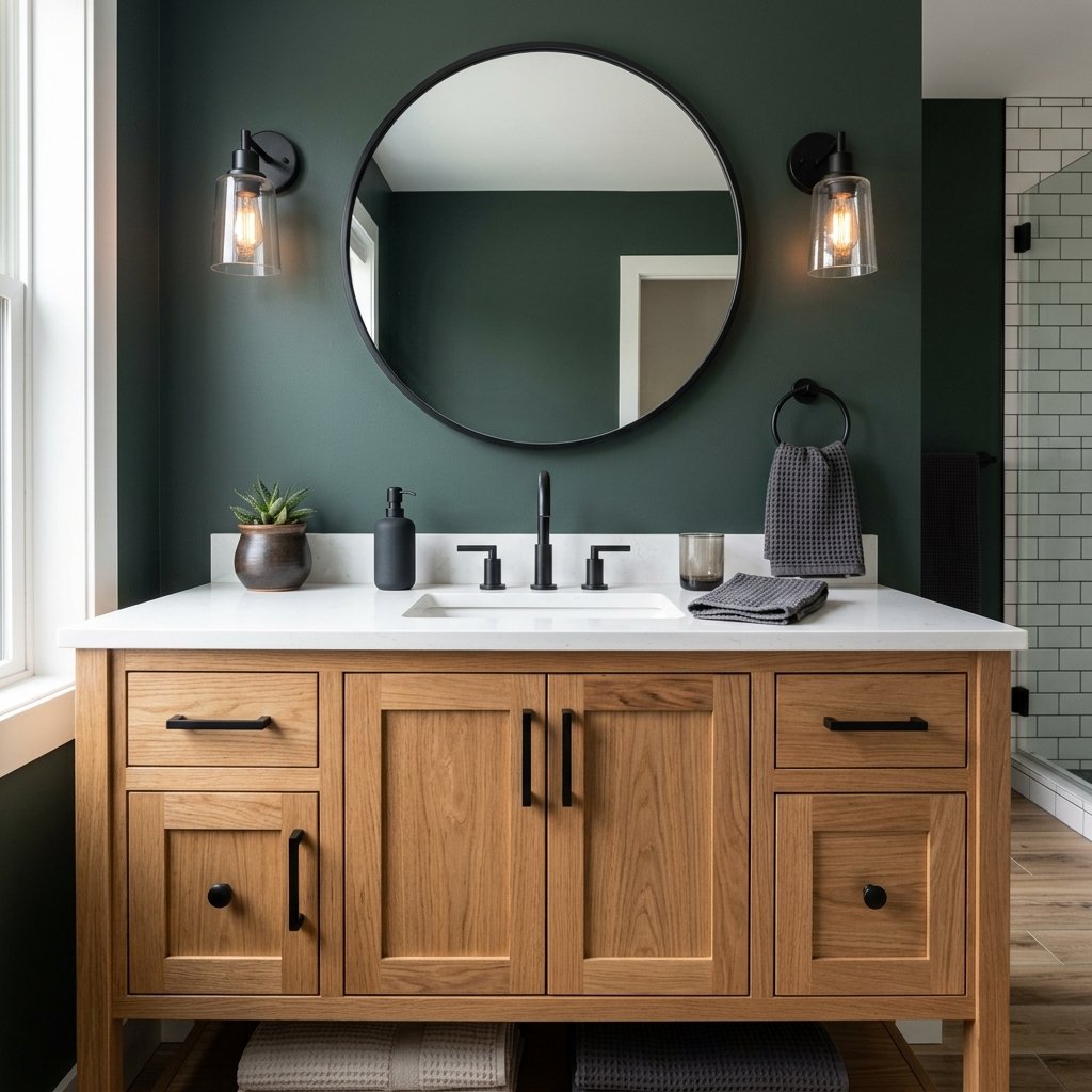 30 Fall Bathroom Aesthetic Ideas to Create a Dreamy Cozy Space 20 Matte Black Hardware Ideas