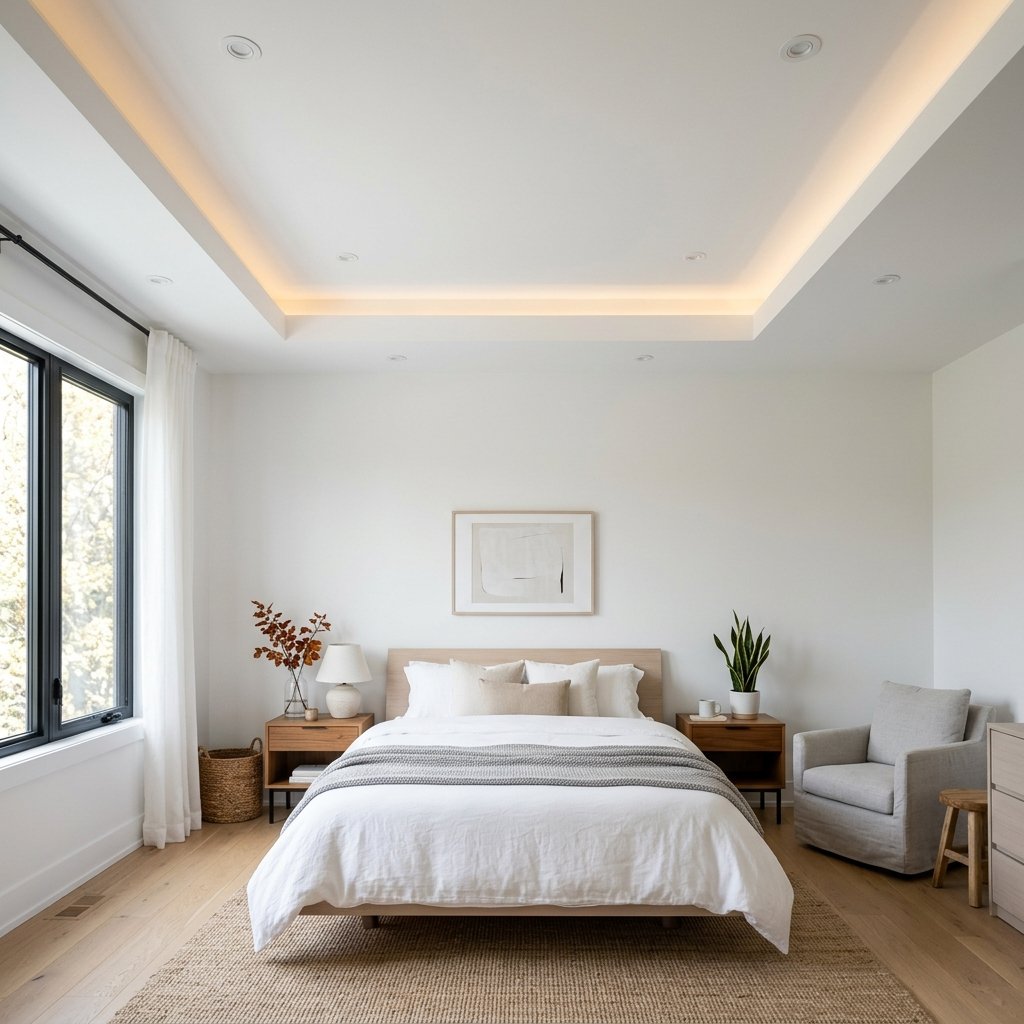 30 Bedroom Fall Ceiling Designs Ideas: for Modern and Cozy Spaces 3 Minimalist White Fall Ceiling Ideas