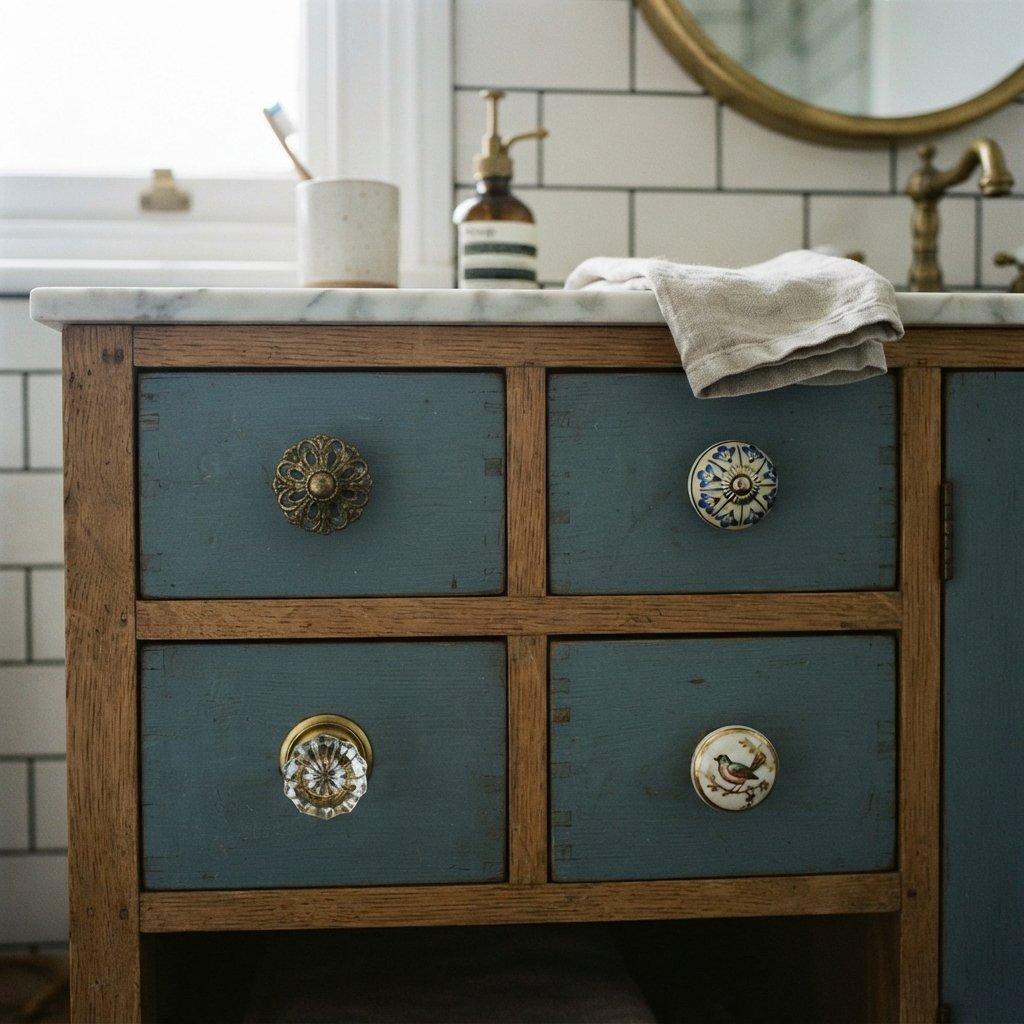 30 Cute Bathroom Ideas to Create a Cozy and Stylish Space 25 Mismatched Knob Ideas