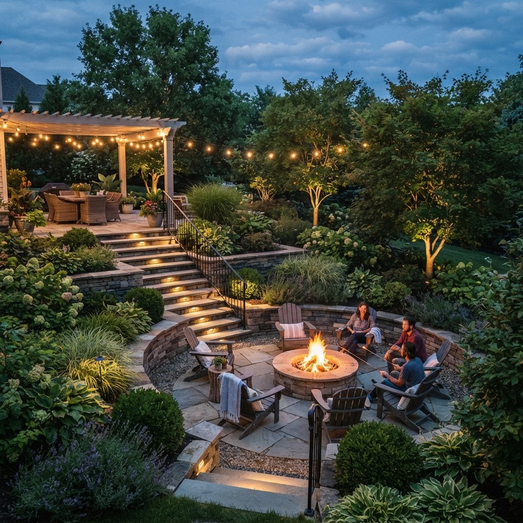 30 Backyard Fire Pit Ideas to Transform Your Outdoor Space 19 Multi Level Backyard Fire Pit Idea